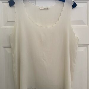 Ellison Cream Scalloped Tank Top